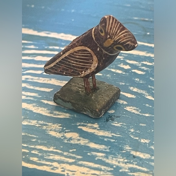 wood birds folk art necklace vtg 00AK hand-painted beaded adjustable satin cord - Picture 9 of 12